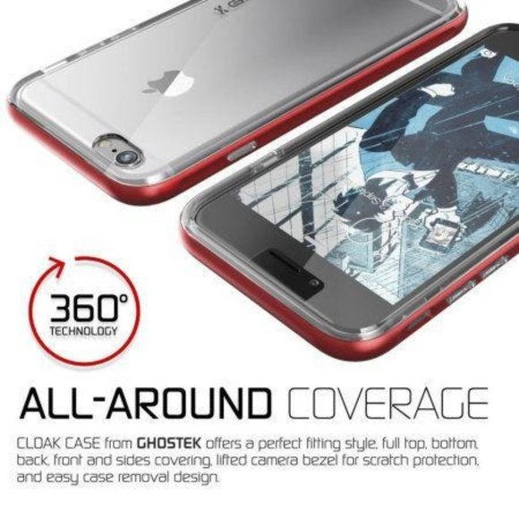 FOR iPhone 6S / 6 Tough Case – Clear / Red Ghostek - Picture 7 of 7